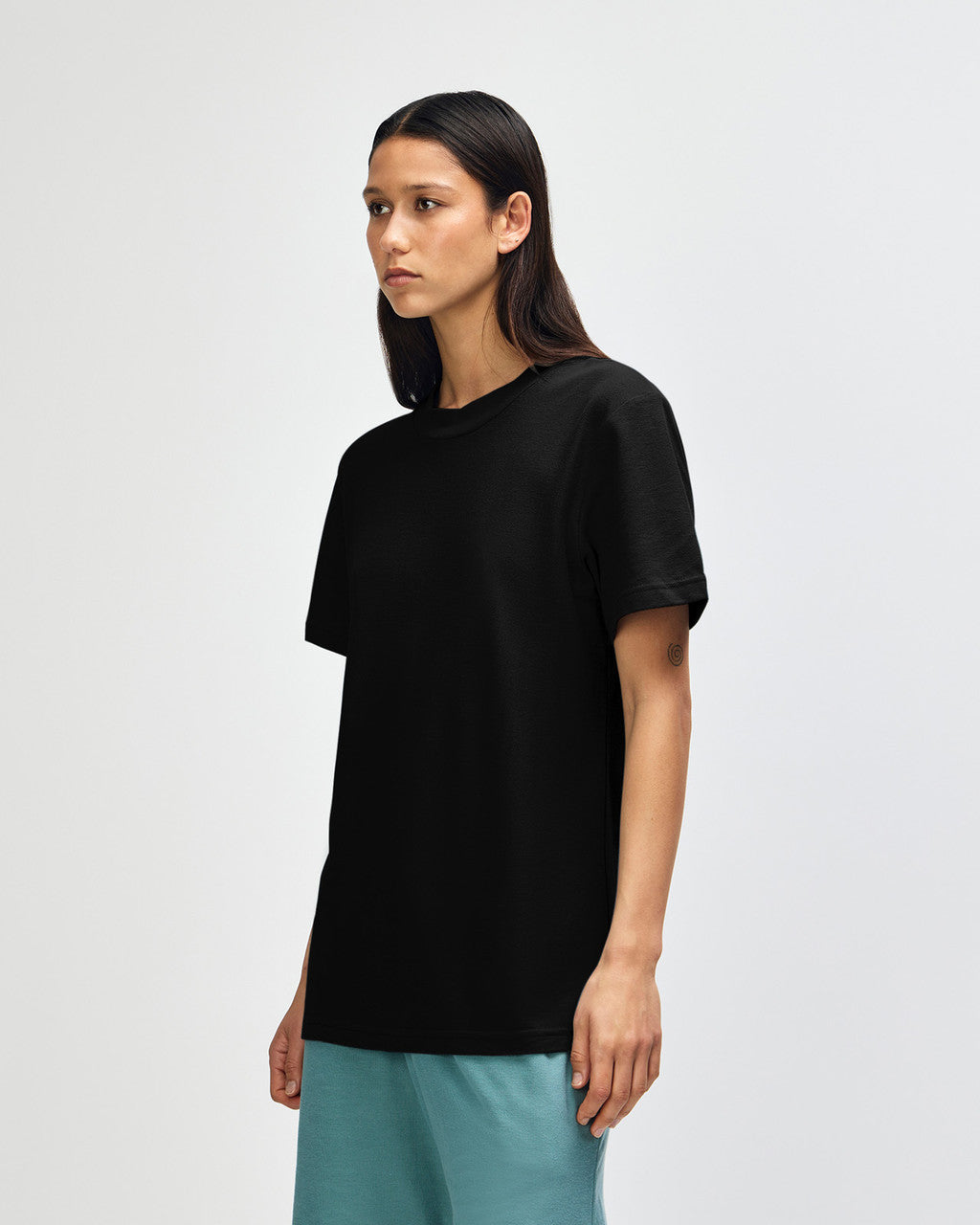 American Apparel Pique Unisex Mockneck T-shirt (1PQ)