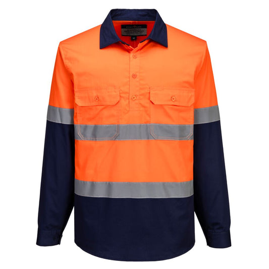 Portwest Hi-Vis Contrast Closed Front Shirt L/S (MA804)