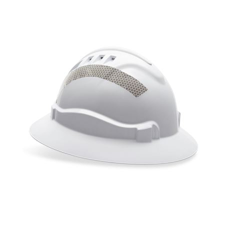 Pro Choice V6 Vented Full Brim Hard Hat White with Reflective Tape-(HHV6FB-W-RT)