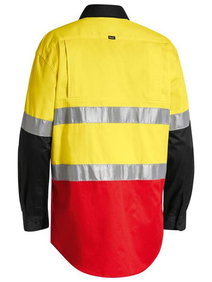 Bisley Taped Hi Vis Cool Lightweight Shirt Long Sleeve Shirt (BS6697T)-Clearance