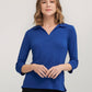 City Collection Ella ¾ Slv Detail Polo Top W/Side Splits(2273)