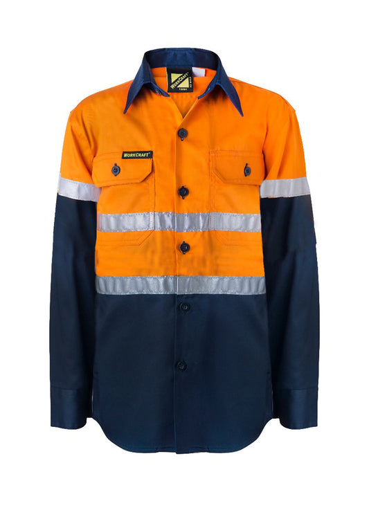 Workcraft Kids Hi Vis Csr Tape Shirt-LS (WSK125)