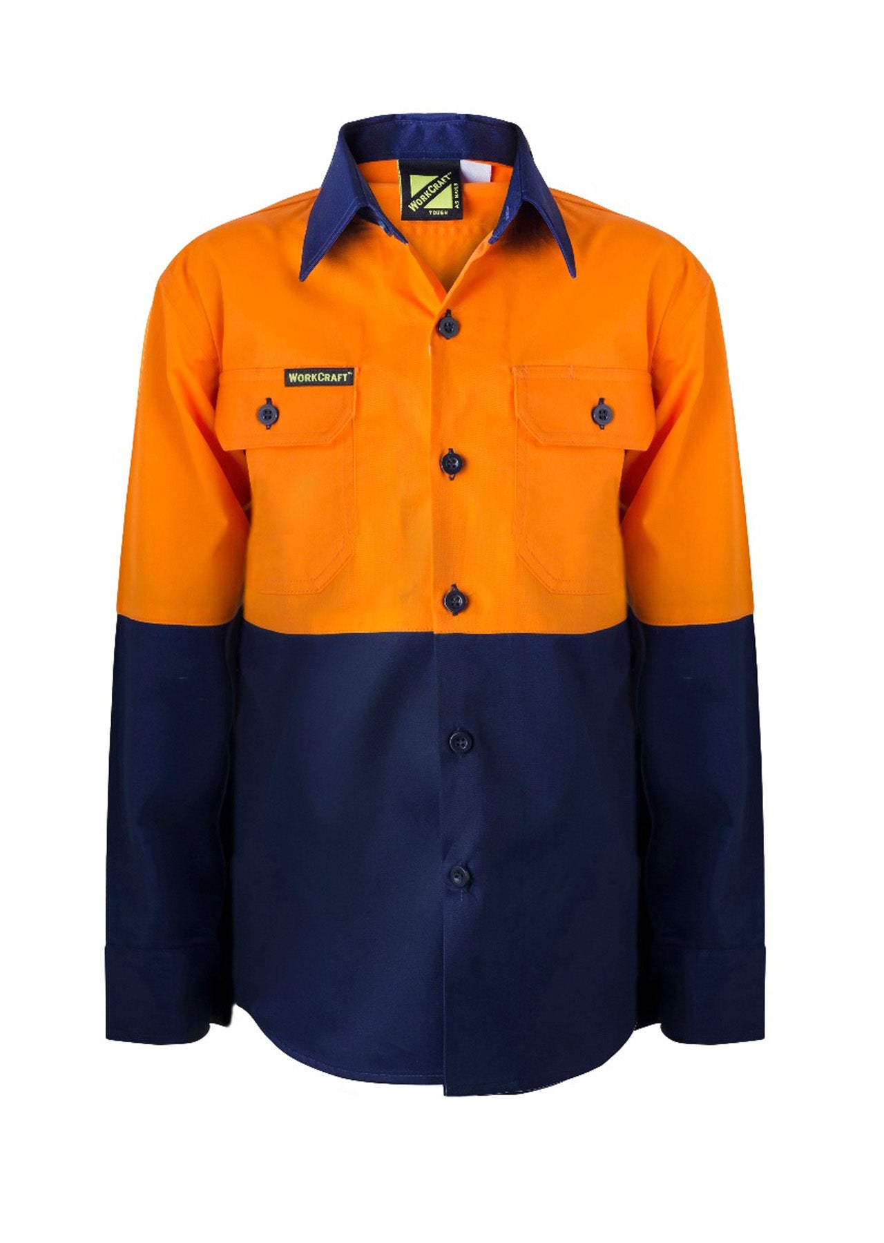 Workcraft Kids Hi Vis Cotton Shirt-ls (WSK127)