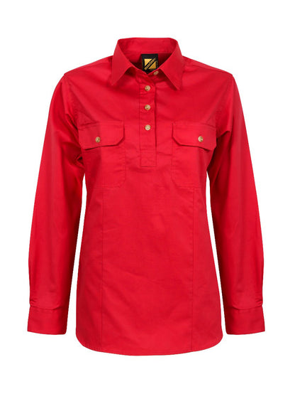 Workcraft Ladies Half Placket Shirt (WSL505)