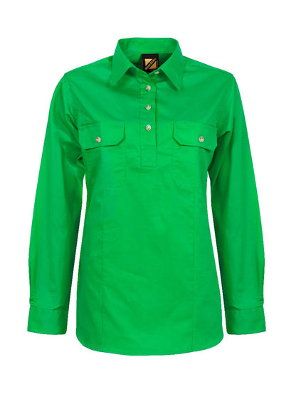 Workcraft Ladies Half Placket Shirt (WSL505)