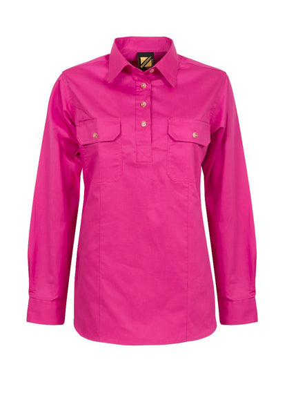 Workcraft Ladies Half Placket Shirt (WSL505)