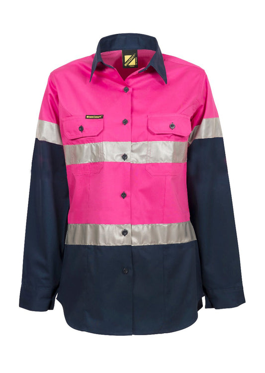 Workcraft Ladies Hivis Shirt Csr Tape-LS (WSL503)