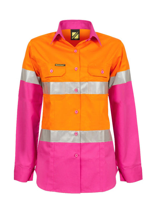 Workcraft Ladies Hivis Shirt Csr Tape-LS (WSL501)