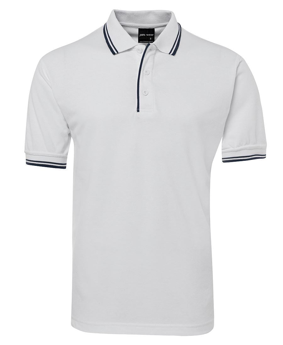 JB's Wear-Jb's Contrast Polo - Adults 2nd ( 11 Color )-White/Navy / S-Uniform Wholesalers - 12