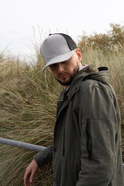 Headwear Grey Marle American Twill With Mesh Back (3821)