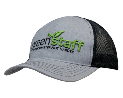 Headwear Light Brushed Poly Cotton Marle Cap With Honeycomb Mesh Back (3971)