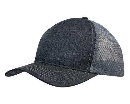 Headwear Breathable Poly Twill Cap With Honeycomb Mesh (3972)