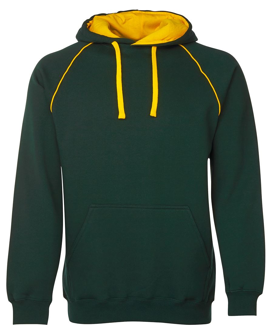 JB's Wear-JB's Contrast Fleecy Hoodie-Bottle/Gold / S-Uniform Wholesalers - 2