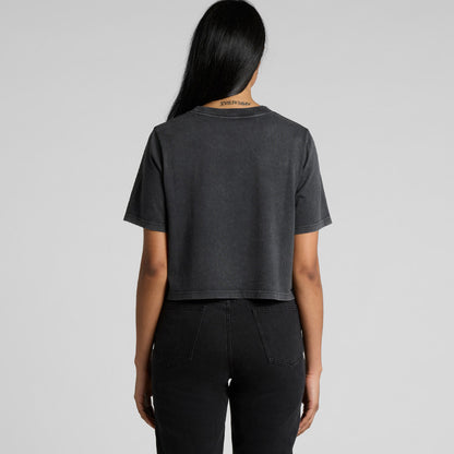 Ascolour Wo's Stone Wash Heavy Crop Tee-(4086)