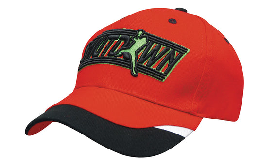 Headwear Brushed Heavy Cotton With Peak Inserts & Printed Trim (4125)- Clearance
