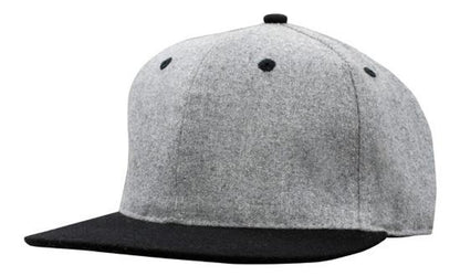 Headwear Grey Marle Flannel With Snap Back Pro Styling (4135)- Clearance