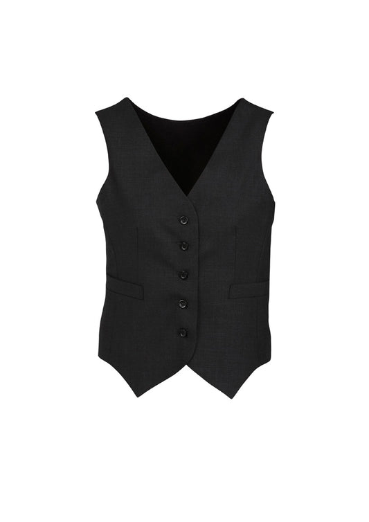 Biz Corporates Womens Comfort Wool Stretch Peaked Vest (54011)-Clearance