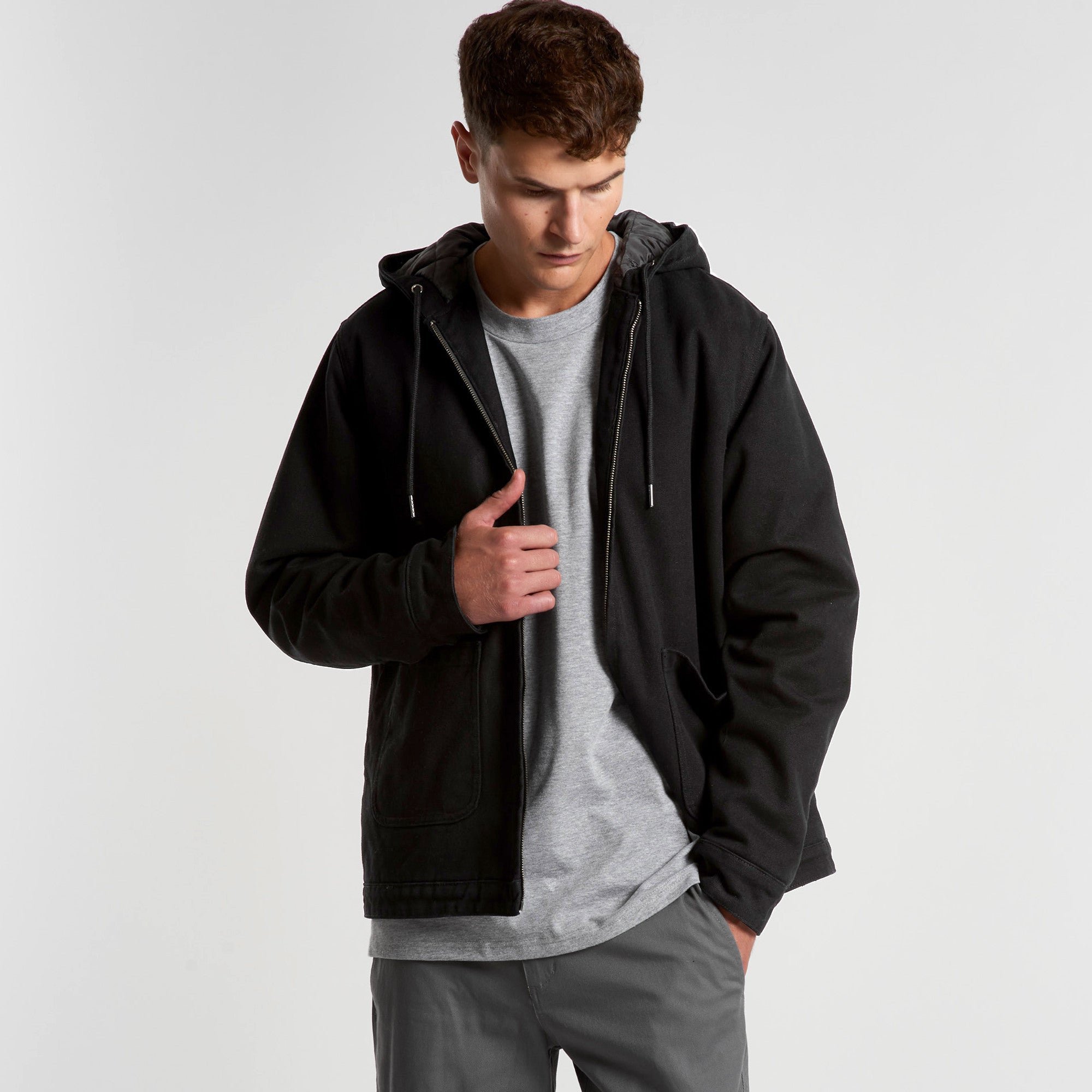 Ascolour Mens Canvas Hooded Jacket (5529) Uniform Wholesalers