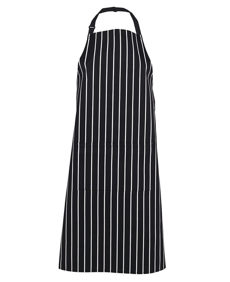 JB's Wear-JB's Bib Striped Apron-Black/white / 86 X 93-Uniform Wholesalers - 1