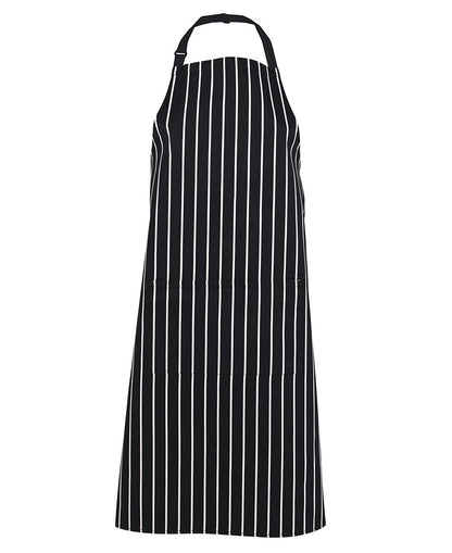 JB's Wear-JB's Bib Striped Apron-Black/white / 86 X 93-Uniform Wholesalers - 1