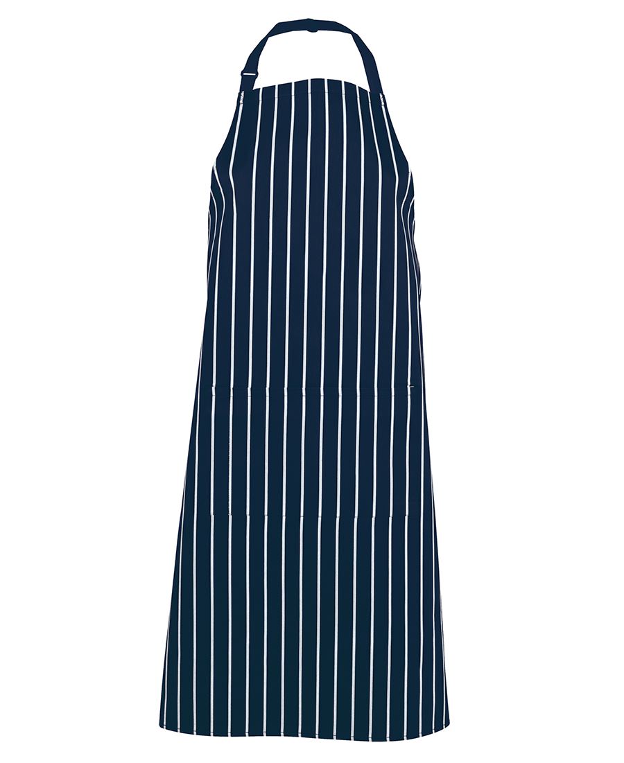 JB's Wear-JB's Bib Striped Apron-Navy/white / 86 X 93-Uniform Wholesalers - 6