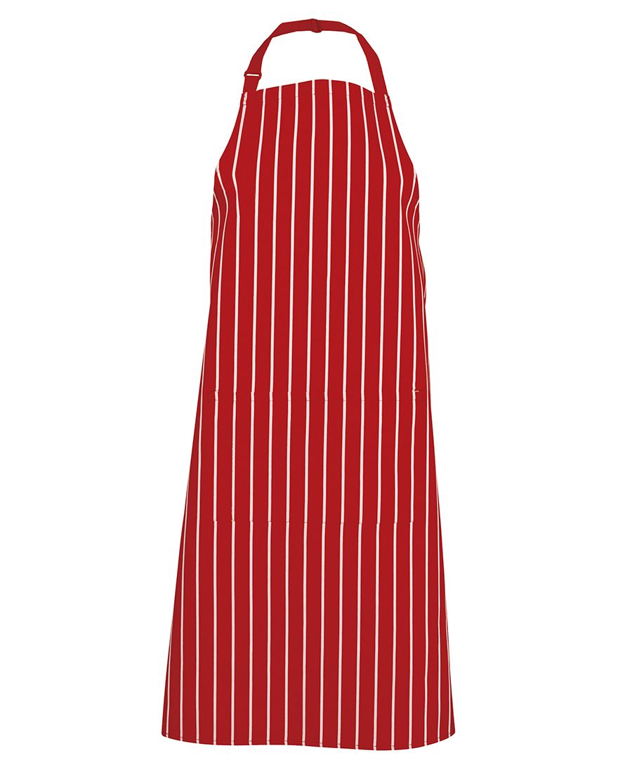 BLACKEWHITEJB's Wear-JB's Bib Striped Apron-Red/white / 86 X 93-Uniform Wholesalers - 2