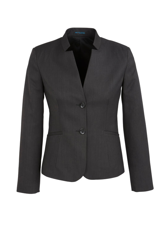 Biz Corporates Womens Cool Stretch Short Jacket with Reverse Lapel (60113)-Clearance