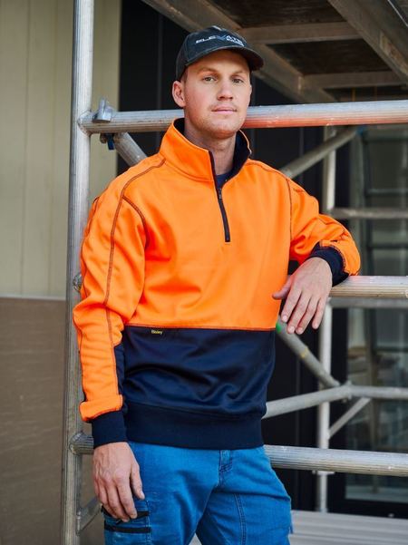 Bisley Hi Vis Fleece 1/4 Zip Pullover (BK6989)