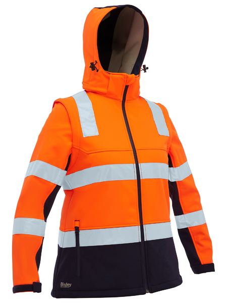 Bisley Women's Taped Two Tone Hi Vis 3-In-1 Soft Shell Jacket (BJL6078T)