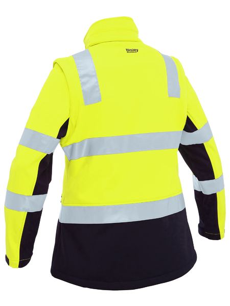 Bisley Women's Taped Two Tone Hi Vis 3-In-1 Soft Shell Jacket (BJL6078T)