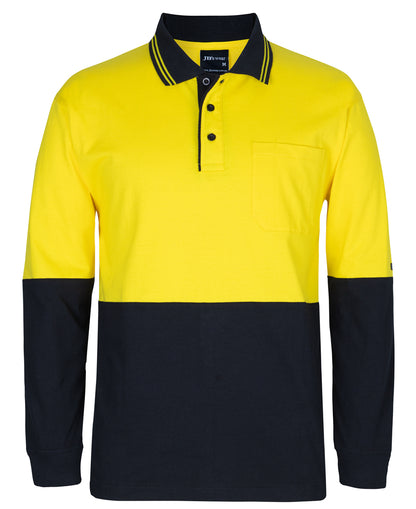 Jb's Hi Vis Long Sleeve Cotton Polo - Adults (6CPHL)