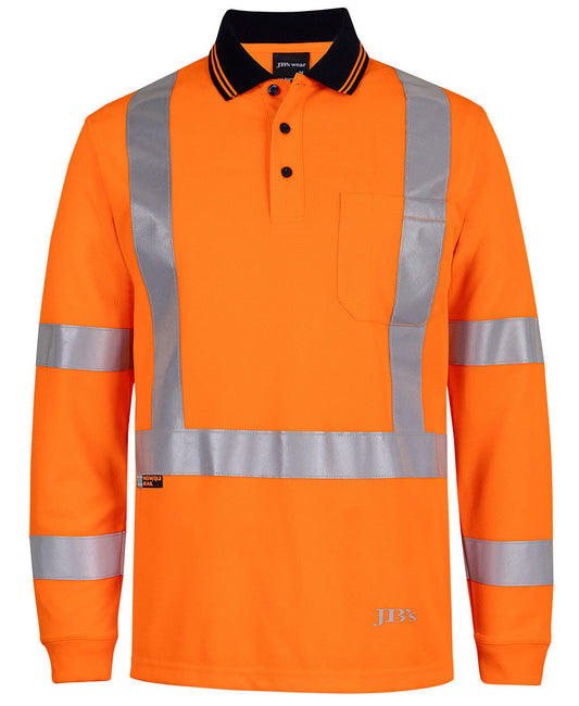 JB's Hi Vis L/S NSW/QLD Rail Biomotion X-Back Polo (6DAQL)