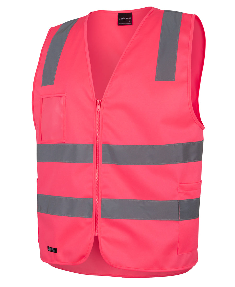 JB'S HI VIS (D+N) Zip Safety Vest (6DNSZ)