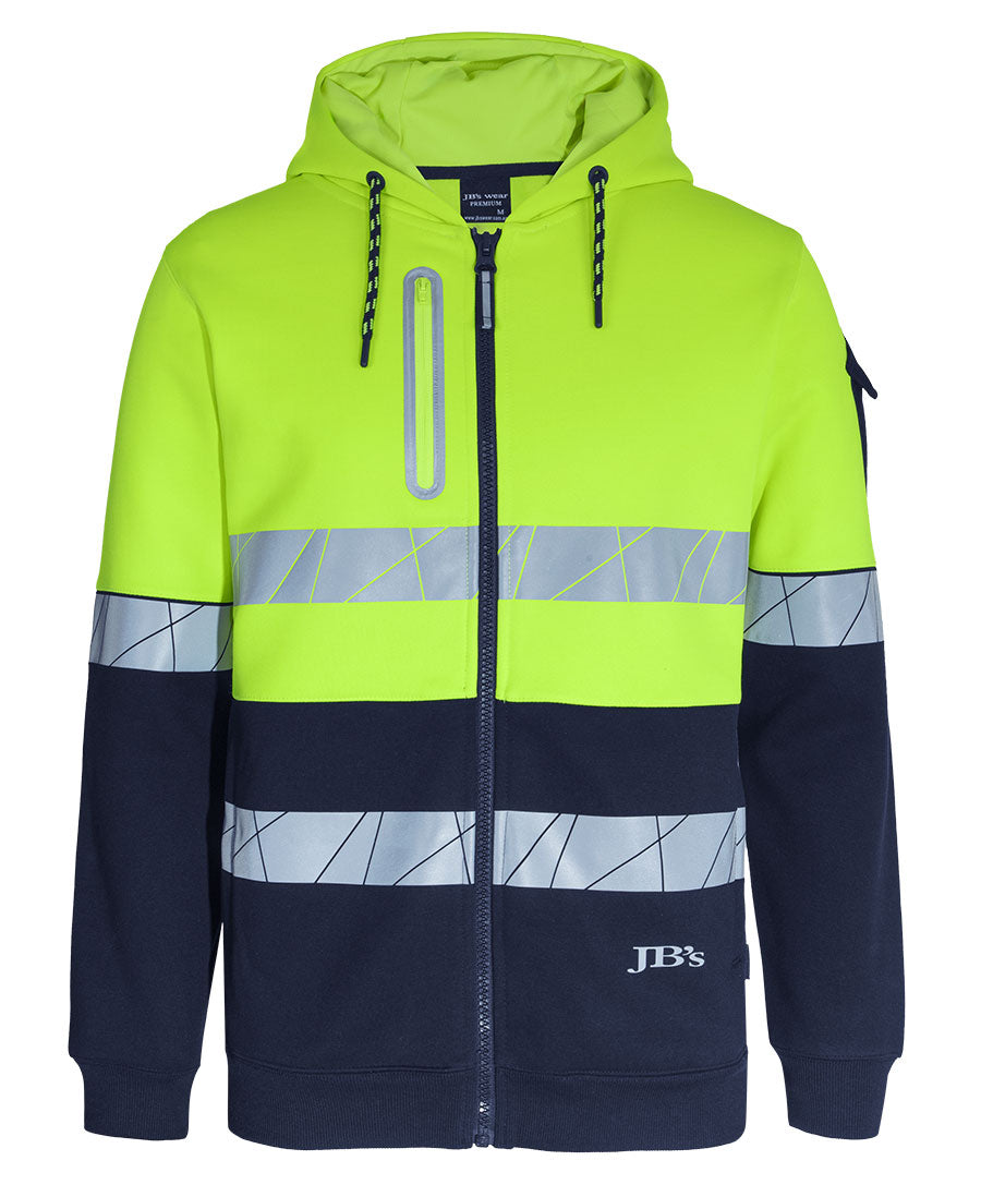 JB's 450G Hi Vis Full Zip Hoodie With Fragmented Tape (6DPFZ)