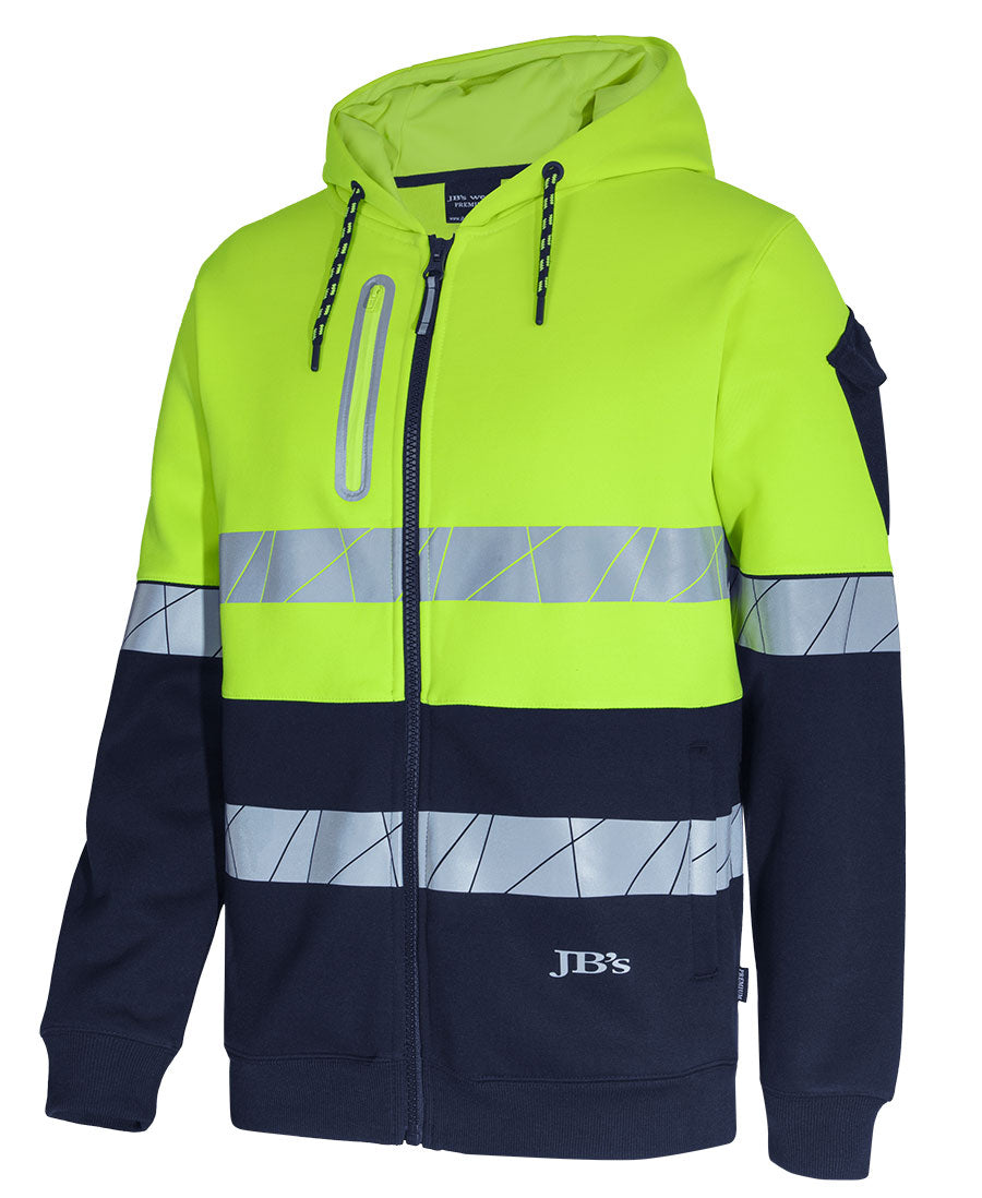 JB's 450G Hi Vis Full Zip Hoodie With Fragmented Tape (6DPFZ)