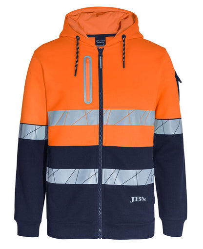 JB's 450G Hi Vis Full Zip Hoodie With Fragmented Tape (6DPFZ)