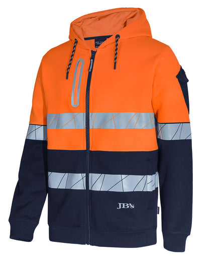 JB's 450G Hi Vis Full Zip Hoodie With Fragmented Tape (6DPFZ)
