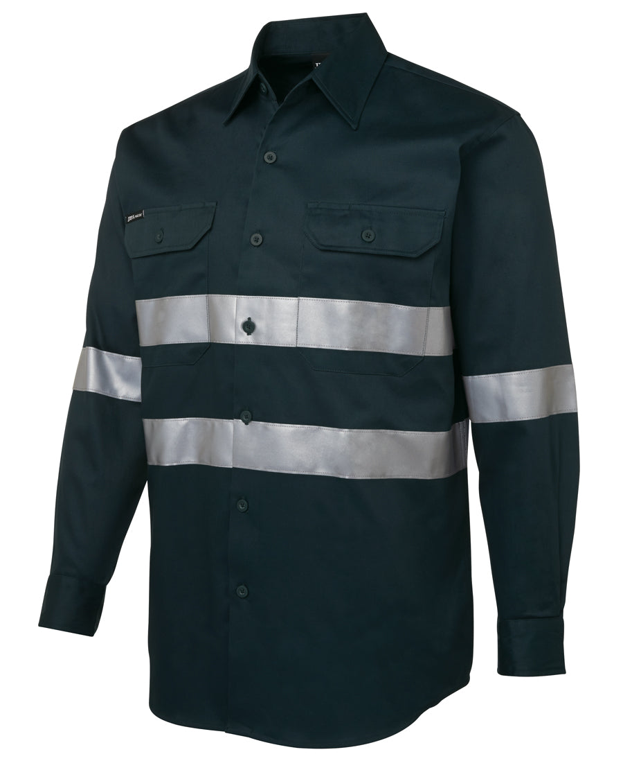 JBs Wear Hi Vis (D+N) Long Sleeve 190g Shirt With Tape - Adults (6HDNL)-Clearance