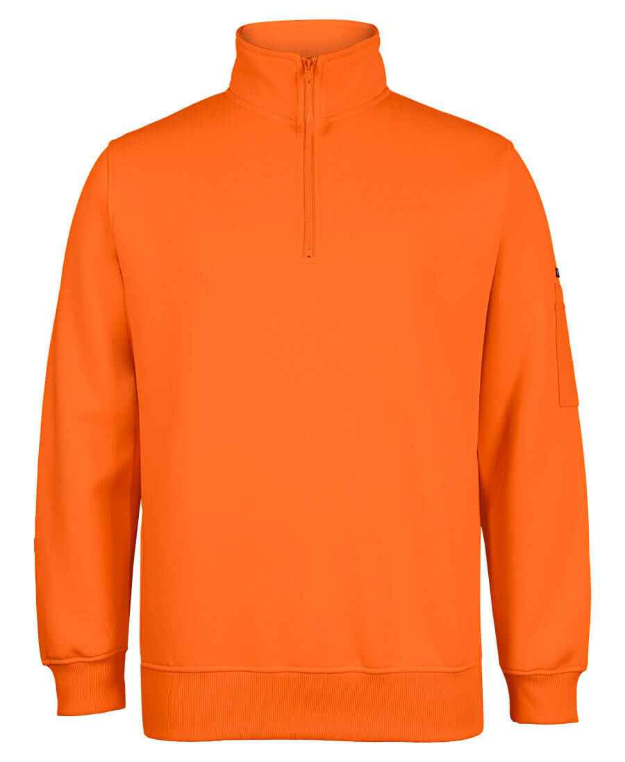 JBs Wear Hi Vis 1/2 Zip Fleecy Sweat - Adults (6HVFH)