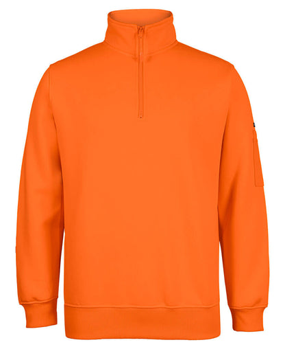 JBs Wear Hi Vis 1/2 Zip Fleecy Sweat - Adults (6HVFH)