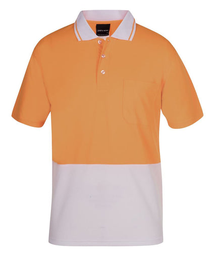 JBs Wear Adults Hi Vis  Non Cuff Traditional Polo (6HVNC)