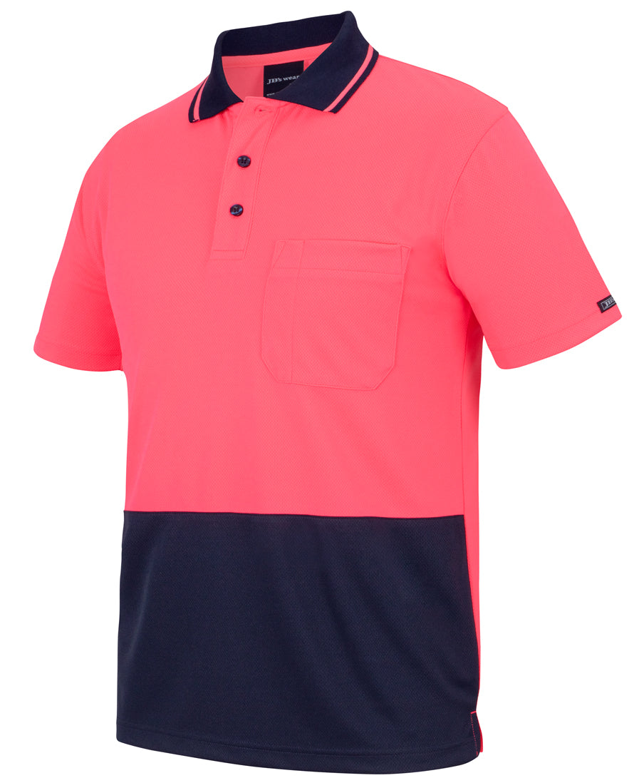 JBs Wear Adults Hi Vis  Non Cuff Traditional Polo 2nd color (6HVNC)