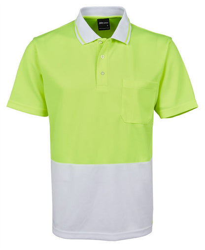 JBs Wear Adults Hi Vis  Non Cuff Traditional Polo (6HVNC)
