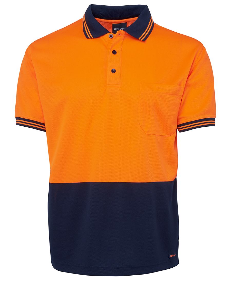JB's Wear-Jb's Hi Vis Short Sleeve Traditional Polo - Adults-Orange/Navy/ XS-Uniform Wholesalers - 10