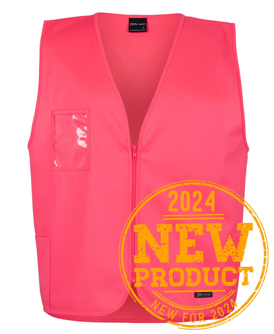 JBs Wear HI VIS Zip Safety Vest (6HVSZ)