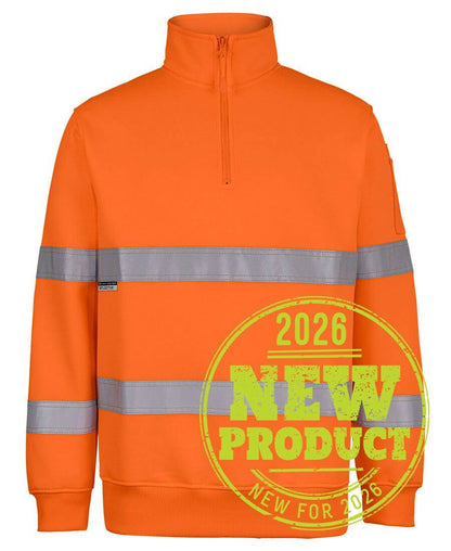 JBs Wear Hi Vis (D+N) 1/2 Zip Fleecy Sweat - Adults (6HZFS)