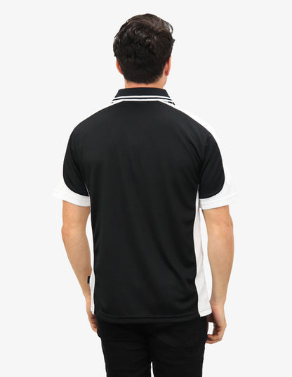 Be Seen Men's Polo Shirt With Striped Collar (BSP15)-Clearance