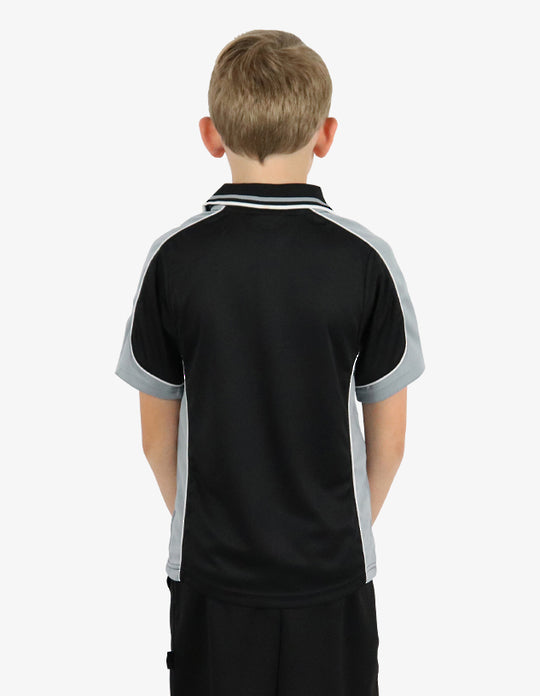 Be Seen Kids Polo Shirt With Striped Collar (BSP16K)-Clearance