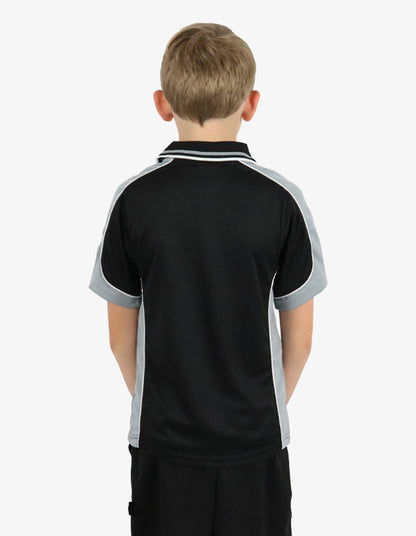 Be Seen Kids Polo Shirt With Striped Collar (BSP16K)-Clearance