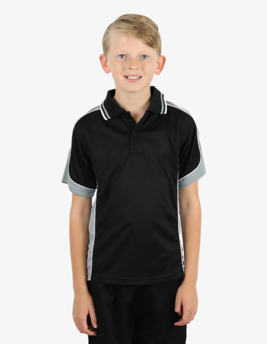 Be Seen Kids Polo Shirt With Striped Collar (BSP16K)-Clearance
